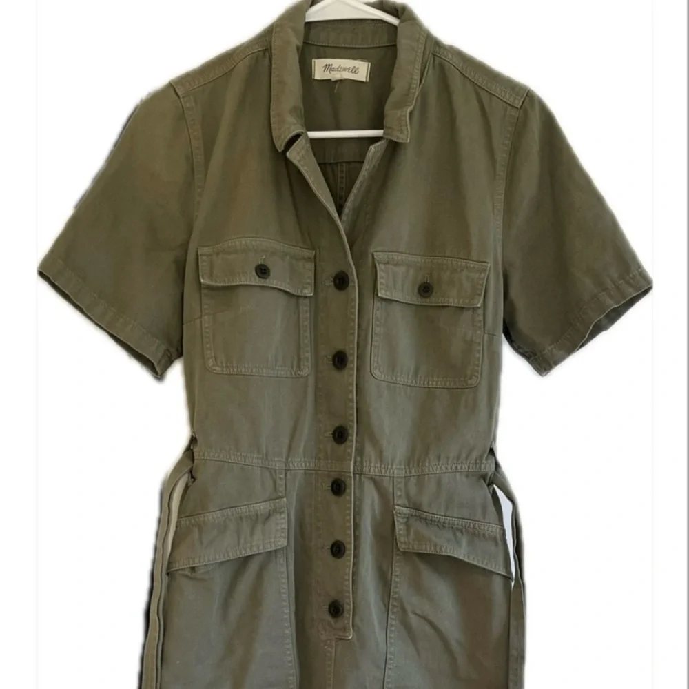 Madewell Olive Green Utility Dress - Picture 1 of 5